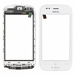 Сенсор (тачскрин) Nokia Lumia 710 with frame (original) White