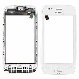 Сенсор (тачскрин) Nokia Lumia 710 with frame (original) White - фото Сенсор (тачскрин) Nokia Lumia 710 with frame (original) White