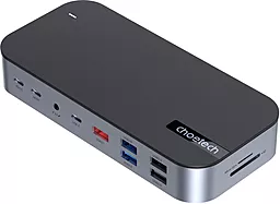 Мультипортовый USB Type-C хаб Choetech 15-in-1 USB3.0 gray (HUB-M52-GY)