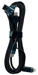 Універсальний кабель Usams U62 6-in-1 USB-A/Type-C to Type-C/Lightning/micro USB 60w 3a 2м PD cable Black (US-SJ579)
