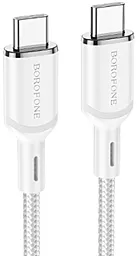 Кабель USB PD Borofone BX90 60W 3A USB Type-C - Type-C Cable White