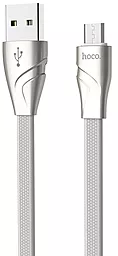 Кабель Hoco U57 Twisting USB-A - micro USB 12w 2.4a 1.2м cable Grey - фото Кабель Hoco U57 Twisting USB-A - micro USB 12w 2.4a 1.2м cable Grey