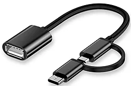 OTG-перехідник EasyLife USB to micro USB/Type-C Black - фото OTG-перехідник EasyLife USB to micro USB/Type-C Black