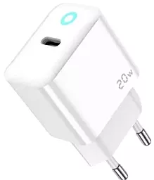 Мережевий зарядний пристрій Jellico EU10 20w PD USB-C fast charger + USB-C to USB-C cable white - фото Мережевий зарядний пристрій Jellico EU10 20w PD USB-C fast charger + USB-C to USB-C cable white