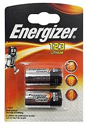 Батарейки Energizer CR123 Lithium 2шт 3 V