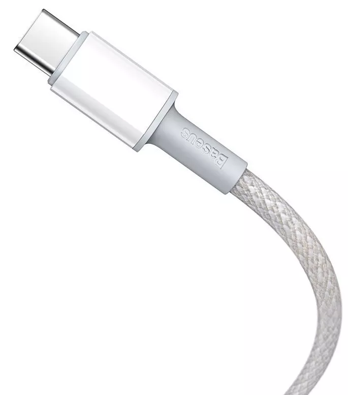 Кабель Baseus High Density Braided USB Type-C - Type-C 100w 5a 1м PD cable White (CATGD-02) - фото 3