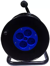 Катушка для удлинителя Lumano Без кабеля 4 розетки 50M Синій
