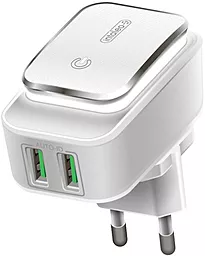Сетевое зарядное устройство Intaleo TCL242 2.4a 2xUSB-A ports charger white (1283126481130)