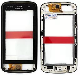 Сенсор (тачскрин) Nokia C6-01 with frame (original) Black - фото Сенсор (тачскрин) Nokia C6-01 with frame (original) Black