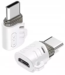 Адаптер-переходник XO NB256G M-F USB Type-C -> micro USB White - фото Адаптер-переходник XO NB256G M-F USB Type-C -> micro USB White