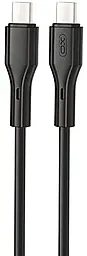 Кабель XO NBQ231B Rock Series USB Type-C - Type-C 60w 3a 1м PD cable Black - фото Кабель XO NBQ231B Rock Series USB Type-C - Type-C 60w 3a 1м PD cable Black