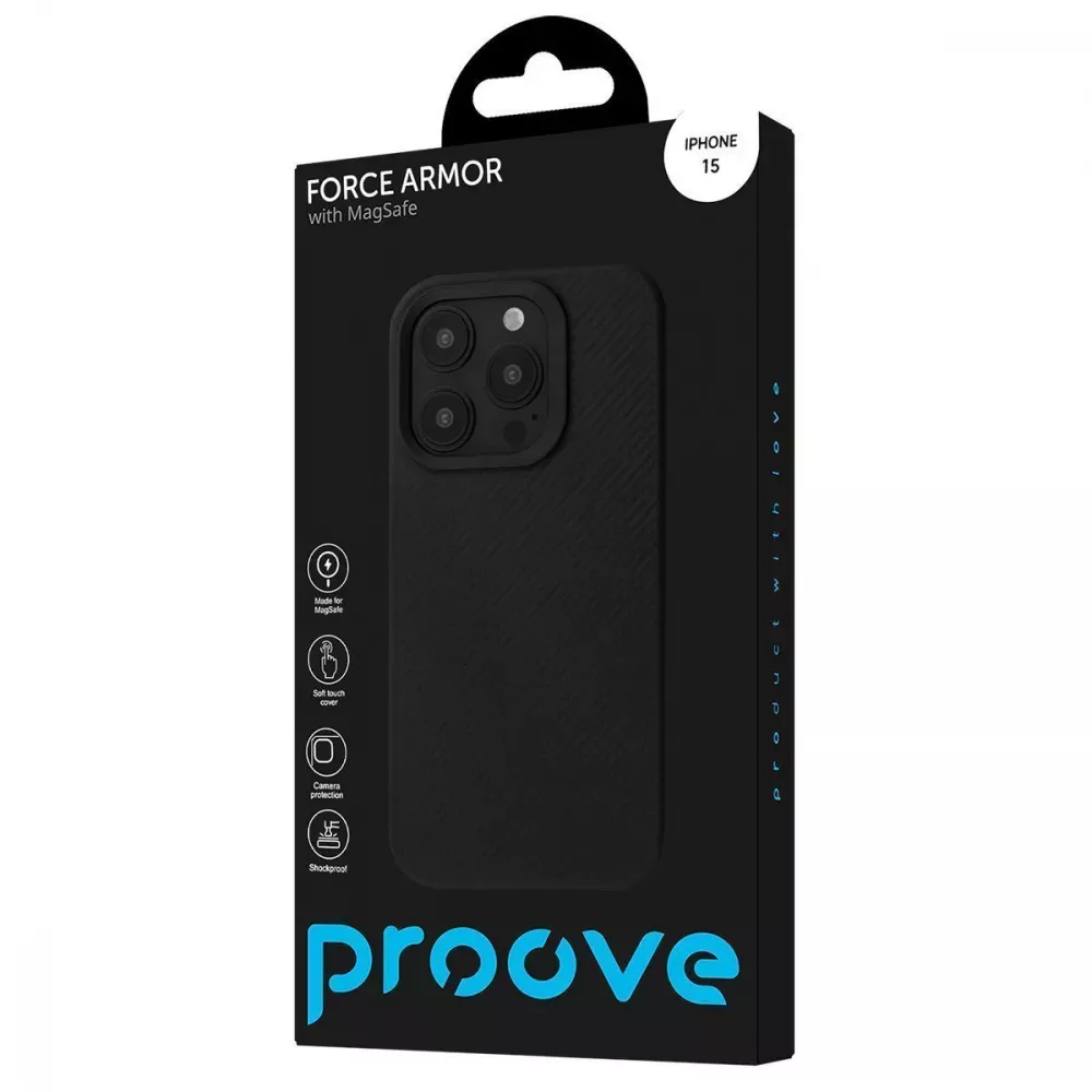 Чехол Proove Force Armor Case with Magnetic Ring для Apple iPhone 15  Black (PCFAIP150002) - фото 3