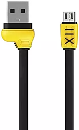 Кабель Remax Running Shoe USB-A - micro USB 12w 2.4a 1м cable Black/Yellow (RC-112M)