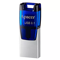 Флешка Apacer 32GB AH179 Blue USB 3.1 OTG (AP32GAH179U-1) - фото Флешка Apacer 32GB AH179 Blue USB 3.1 OTG (AP32GAH179U-1)