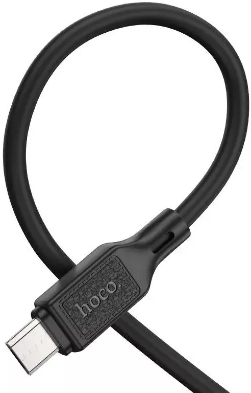 Кабель Hoco X90 Cool Silicone USB-A - micro USB 12w 2.4a 1м cable Black - фото 4