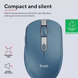 Компьютерная мышка Trust Ozaa Compact Multi-Device Wireless Blue (24934) - миниатюра 8 Компьютерная мышка Trust Ozaa Compact Multi-Device Wireless Blue (24934) - миниатюра 8