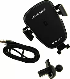 Держатель с беспроводной зарядкой Totu Wireless Charger Car Mount Black - миниатюра 4 Держатель с беспроводной зарядкой Totu Wireless Charger Car Mount Black - миниатюра 4