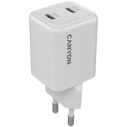 Сетевое зарядное устройство Canyon CU35CC 35w GaN PD 2xUSB-C ports charger white (CNS-CUW35CC) - фото Сетевое зарядное устройство Canyon CU35CC 35w GaN PD 2xUSB-C ports charger white (CNS-CUW35CC)