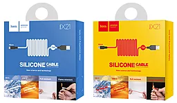Кабель Hoco X21 Plus Silicone USB-A - micro USB 12w 2.4a 1м cable Black/White - мініатюра 4