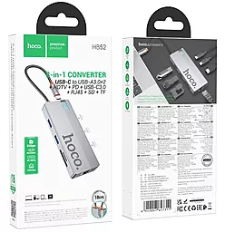 Мультипортовий Type-C хаб Hoco HB52 8-in-1 deep space gray - мініатюра 7 Мультипортовий Type-C хаб Hoco HB52 8-in-1 deep space gray - мініатюра 7