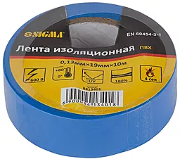 Ізострічка Sigma ПВХ 0.13мм x 19мм x 10м синя - фото Ізострічка Sigma ПВХ 0.13мм x 19мм x 10м синя