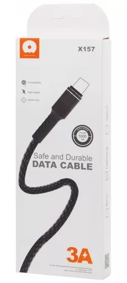 Кабель WUW X157 USB-A - Type-C 15w 3a 1м cable Black - фото 2