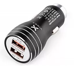 Автомобильное зарядное устройство с быстрой зарядкой Vinga 18w QC3.0 2xUSB-A ports car charger black (VCCQAABK) - фото Автомобильное зарядное устройство с быстрой зарядкой Vinga 18w QC3.0 2xUSB-A ports car charger black (VCCQAABK)