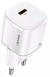Сетевое зарядное устройство с быстрой зарядкой Usams T36 Super Si 20w PD USB-C home charger white (US-CC124) - фото Сетевое зарядное устройство с быстрой зарядкой Usams T36 Super Si 20w PD USB-C home charger white (US-CC124)