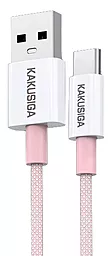 Кабель iKaku KSC-723 GAOFEI USB-A - Type-C 12w 2.4a 1м cable Pink - фото Кабель iKaku KSC-723 GAOFEI USB-A - Type-C 12w 2.4a 1м cable Pink