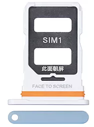 Держатель (лоток) Сим карты Xiaomi 13 Lite и карты памяти Dual SIM Original Lite Blue