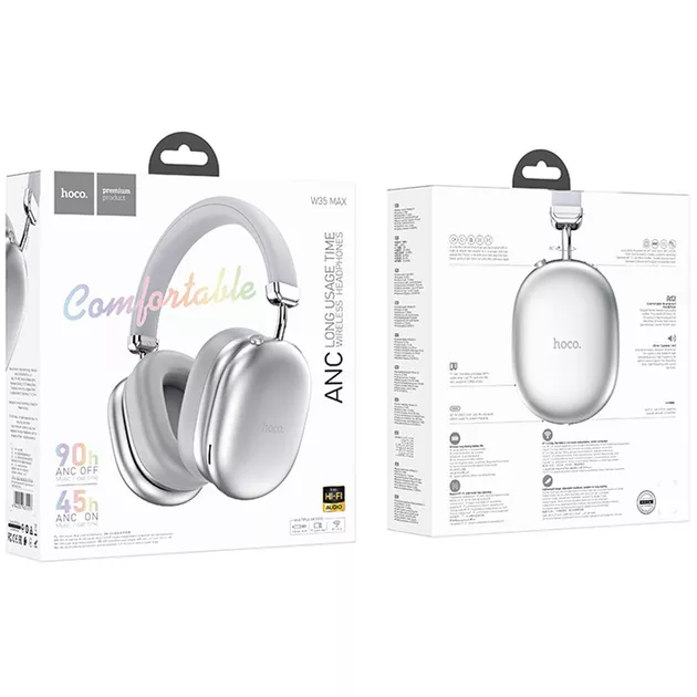 Наушники Hoco W35 Max Auspicious ANC Silver - фото 3