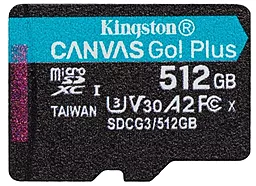 Карта памяти Kingston microSDXC 512GB Canvas Go! Class 10 UHS-I U3 V30 A2 + SD-адаптер (SDCG3/512GB) - миниатюра 2