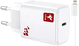 Сетевое зарядное устройство FLYCDI FA-002 2.4a USB-C home charger + USB-C to Lightning cable white - фото Сетевое зарядное устройство FLYCDI FA-002 2.4a USB-C home charger + USB-C to Lightning cable white