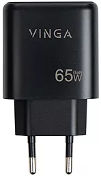 Сетевое зарядное устройство Vinga 65W GaN PD/QC USB-C/USB-A ports fast charger black (VCPCHCA65B) - миниатюра 4