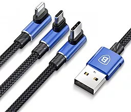 Кабель USB Baseus MVP Mobile Game 3.5A 3-in-1 USB to Type-C/Lightning/micro USB Cable blue (CAMLT-WZ03)