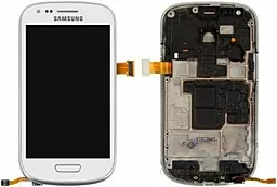 Дисплей Samsung Galaxy S3 mini I8190 с тачскрином и рамкой, (OLED), White