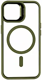 Чехол 1TOUCH Bracket Clear Camera Lens with MagSafe для Apple iPhone 14 Pro Max Green - фото Чехол 1TOUCH Bracket Clear Camera Lens with MagSafe для Apple iPhone 14 Pro Max Green