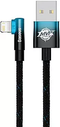 Кабель Baseus MVP 2 Elbow-shaped USB-A - Lightning 12w 2.4a 2м cable Black/Blue (CAVP000121) - фото Кабель Baseus MVP 2 Elbow-shaped USB-A - Lightning 12w 2.4a 2м cable Black/Blue (CAVP000121)
