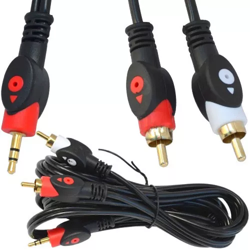 Аудио кабель TCOM Aux mini Jack 3.5 mm - 2хRCA M/M Cable 5 м black - фото 4