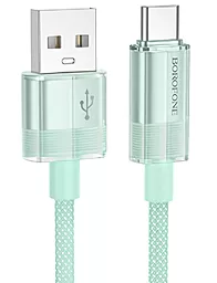 Кабель Borofone BU44 Sincero USB-A - Type-C 15w 3a 1.2м cable Green - фото Кабель Borofone BU44 Sincero USB-A - Type-C 15w 3a 1.2м cable Green