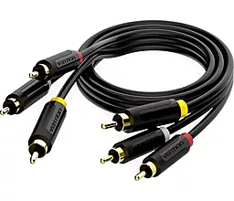 Видеокабель 3RCA x 3RCA M/M 1.5m black (BCABG) Vention - фото Видеокабель 3RCA x 3RCA M/M 1.5m black (BCABG) Vention