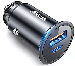 Автомобильное зарядное устройство с быстрой зарядкой Ainope USB/Type-C QC3.0 PD 30W Black (QD-H73-black)