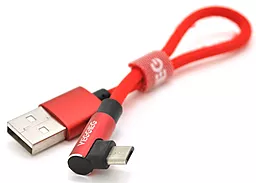 Кабель USB VEGGIEG UA-20R 2.4A 0.2M micro USB Cable Red