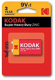 Батарейки Kodak 6F22 / 6LR61 LongLife SUPER HEAVY DUTY 1 шт 9 V