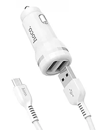 Автомобильное зарядное устройство Hoco Z23 Grand Style 2.4a micro USB car charger white - миниатюра 2