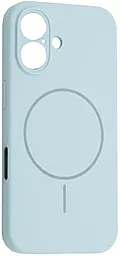 Чохол Silicone Case Full Camera Fine Ring MagSafe для Apple iPhone 16 Light Blue - фото Чохол Silicone Case Full Camera Fine Ring MagSafe для Apple iPhone 16 Light Blue