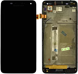 Дисплей Lenovo S660, S668T с тачскрином и рамкой, оригинал, Black - фото Дисплей Lenovo S660, S668T с тачскрином и рамкой, оригинал, Black