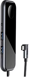 Мультипортовый USB Type-C хаб Baseus Mirror Series Multifunctional HUB+Apple Watch Wireless Charger Deep Gray (CAHUB-AZ0G) - миниатюра 5