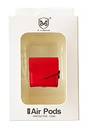 Кожаный чехол для Apple AirPods Red 2в1 + карабин  - миниатюра 2