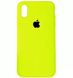 Чехол Silicone Case Full для Apple iPhone X, iPhone XS Fluorescent green